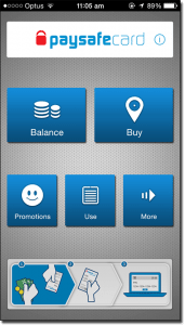 Paysafecard mobile app