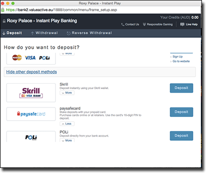 Paysafecard deposits at online pokies sites