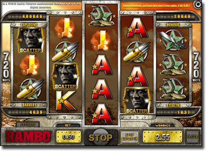 Play Rambo online pokies