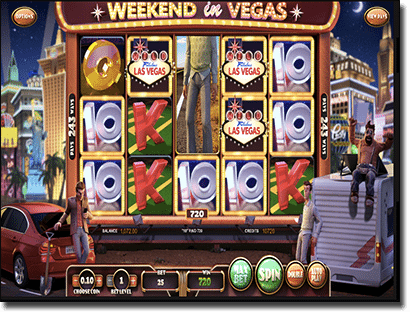 Play Weekend in Vegas 3D online pokies by BetSoft
