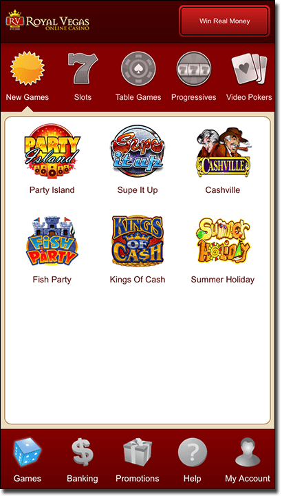 Royal Vegas native casino app on mobile