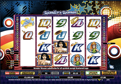 Wonder Woman DC heroes pokies by Cryptologic