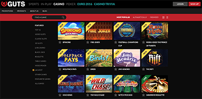 Guts Casino online pokies games catalogue