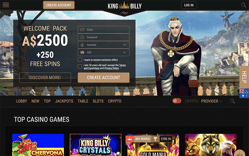 King Billy Casino review & pokies bonus